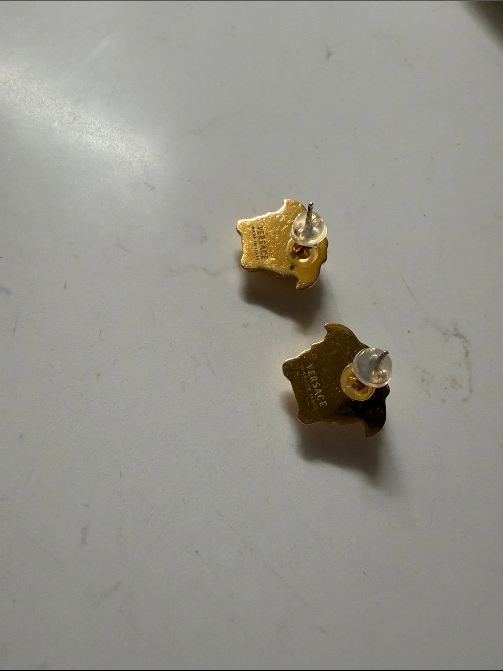 VERSACE Gold Medusa Head Stud Earrings AUTHENTIC